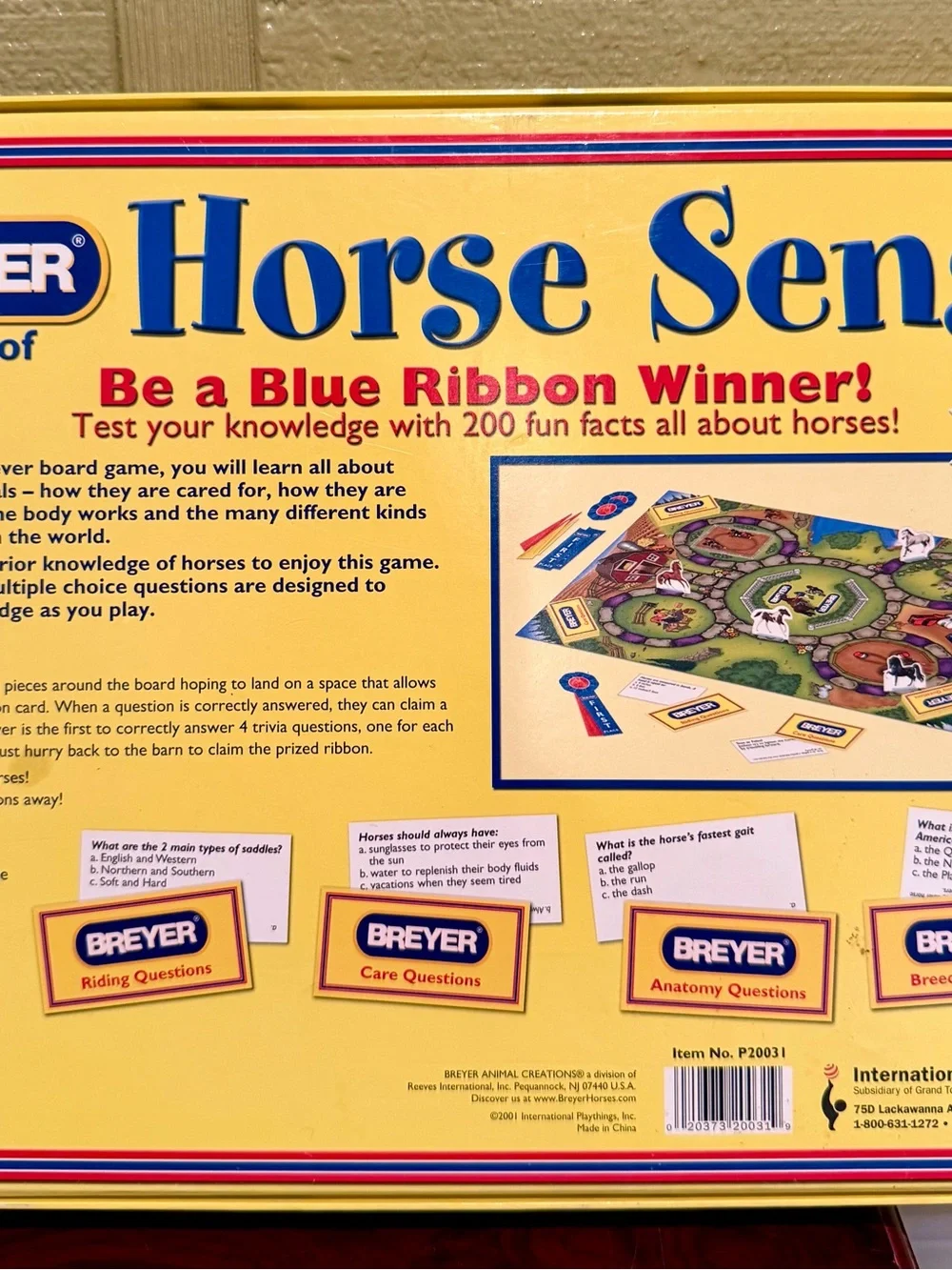Breyer Horse Sense Board Game – Complete – Never Played – 2001 Edition